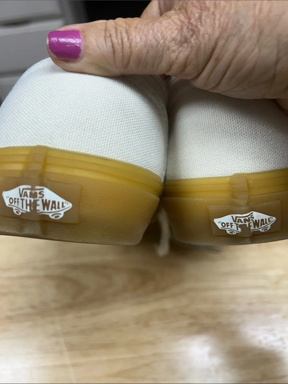 Vans White Canvas Low-Top Sneakers with Gum Sole